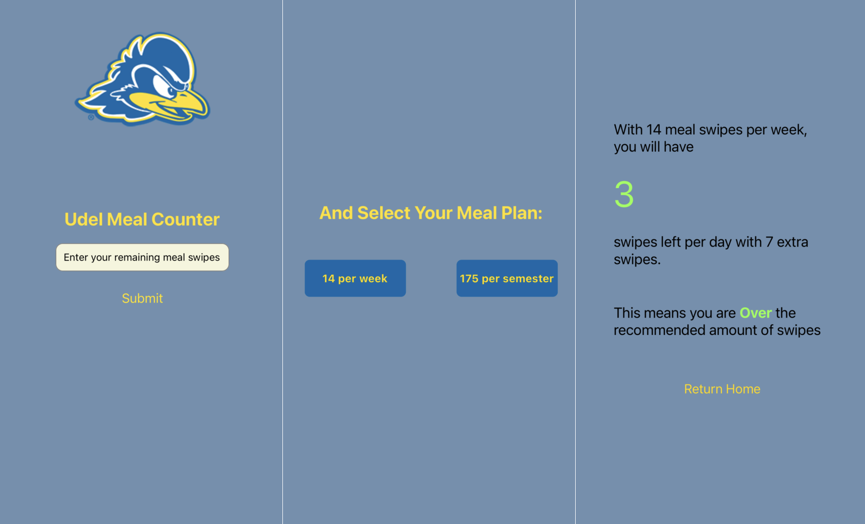 Picture of my Meal Plan Project
